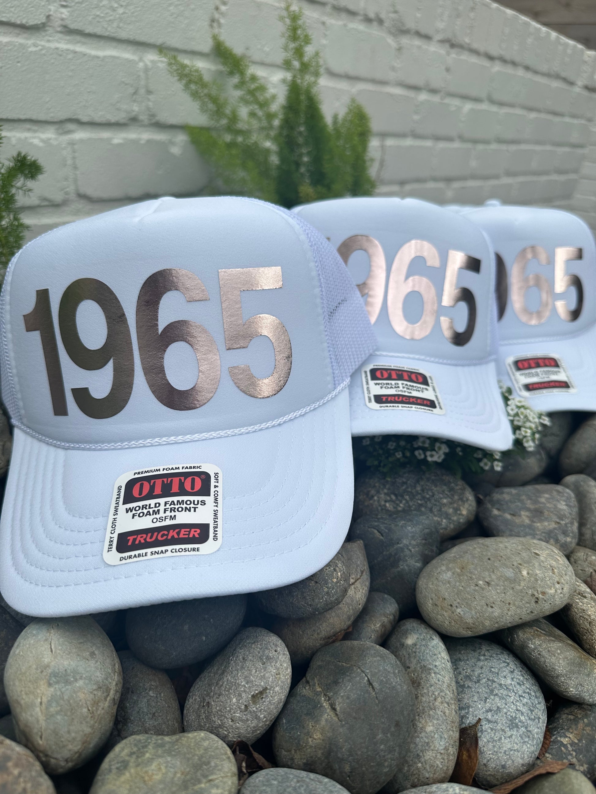 white trucker with 1965 design